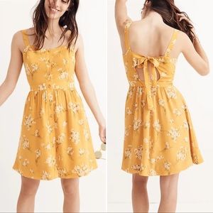 Madewell Silk Fleur Bow Back Dress, size 6